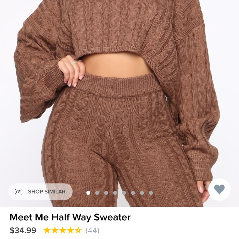 Fashion Nova crop top sweater set
